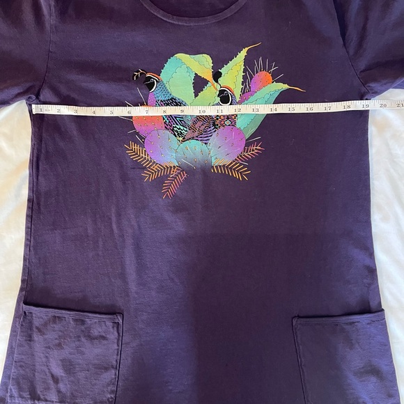 Sabaku Artwear Purple Desert Cactus Bird Dress Pockets S/M NWT - Picture 6 of 7
